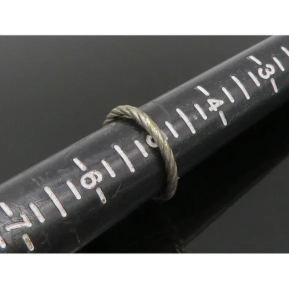 925 Silver - Vintage Petite Snake Motif Turquoise Wrap Band Ring Sz 5 - RG24131 - Picture 2 of 7